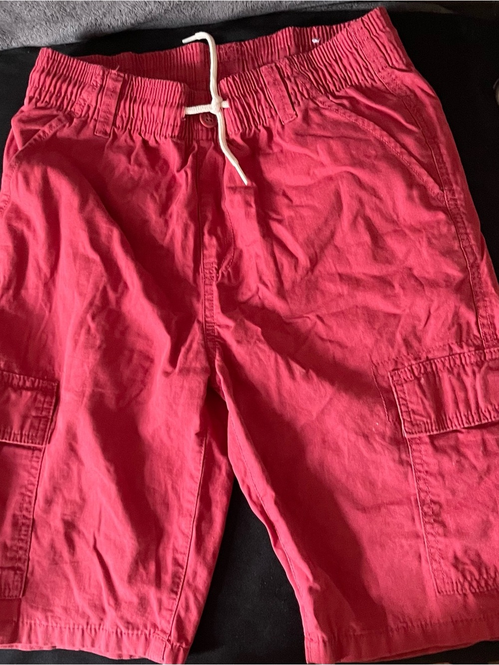 Place boys' Elastic Waist Shorts in Deep Coral